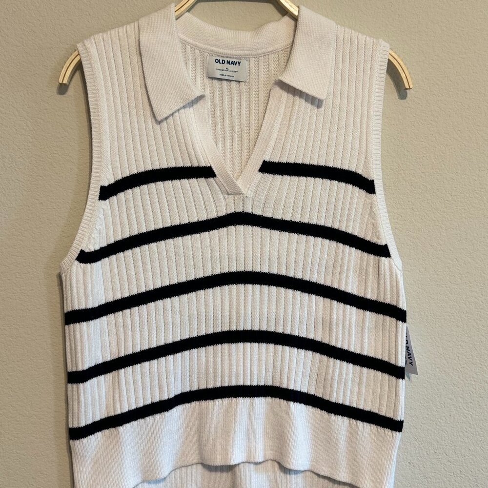 Old Navy Striped Collared Tank Top